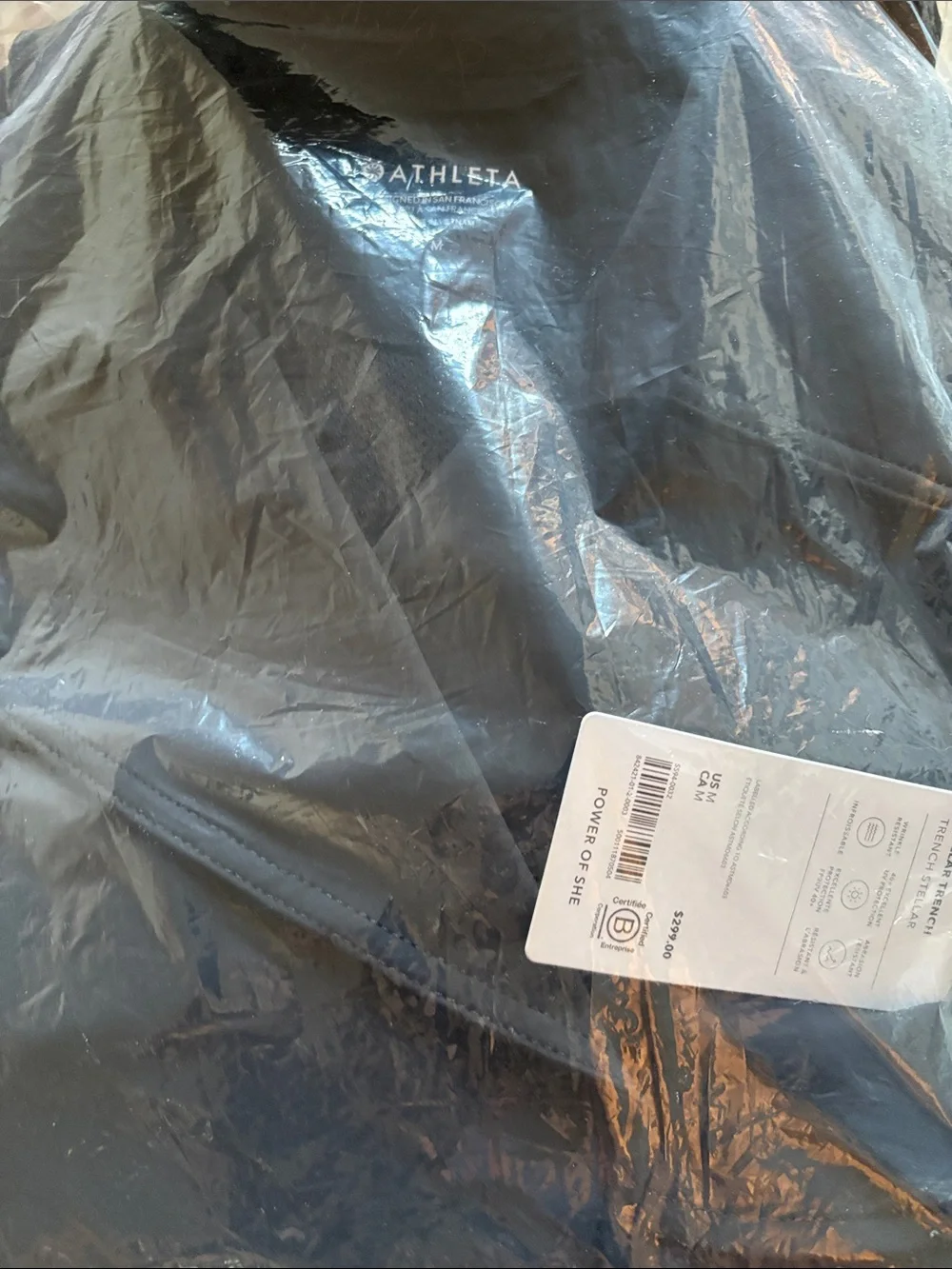 Athleta NWT Black Stellar Trench Coat - Picture 2 of 2